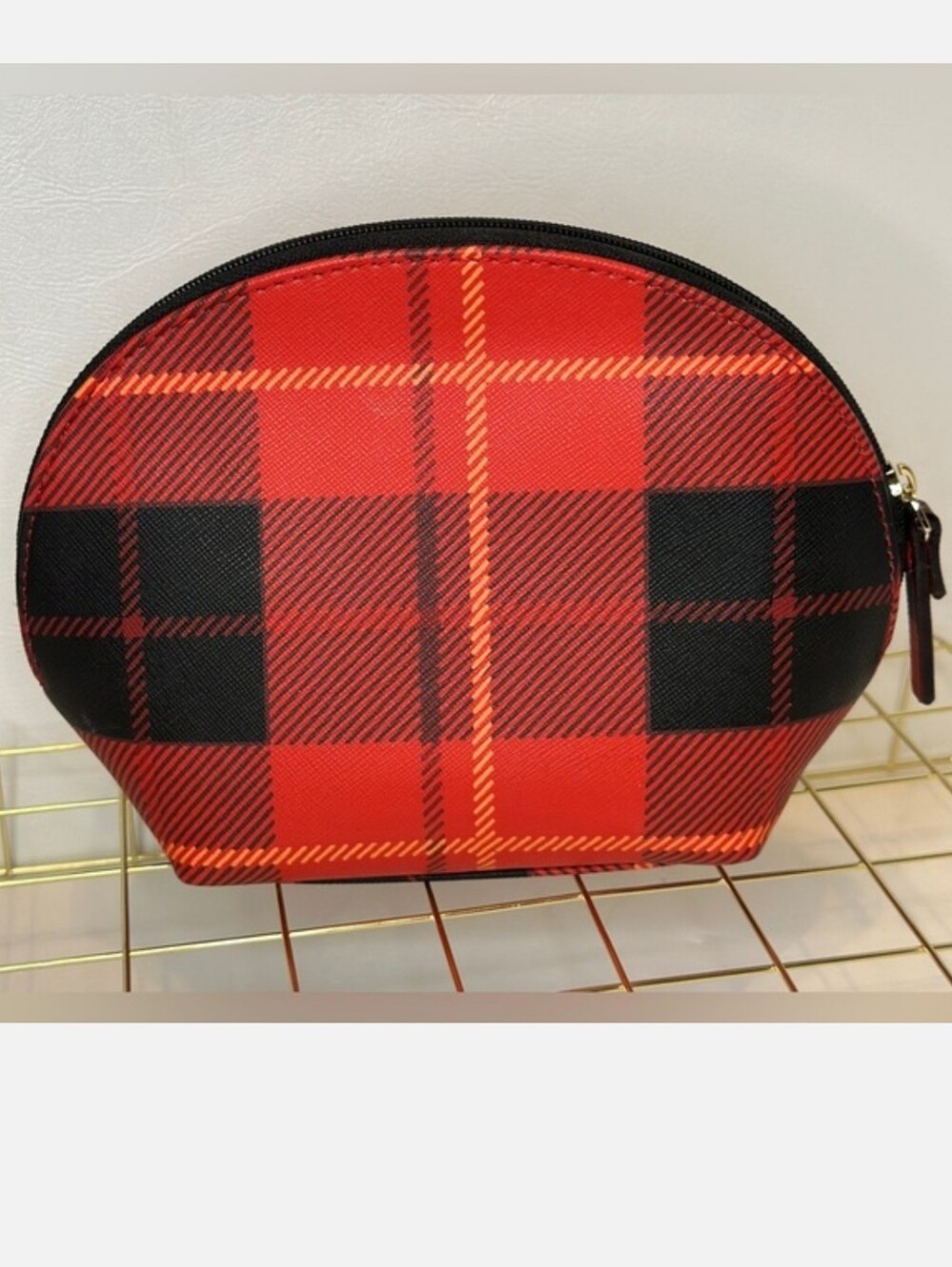 Kate Spade Newbury Lane Red Rachelle Plaid Satchel Wallet Make-up Bag Combo OS - Picture 14 of 16